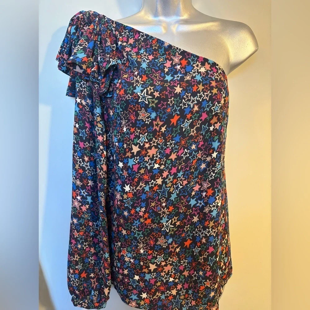J. Crew One Shoulder Top in Kaleidoscope Star Print